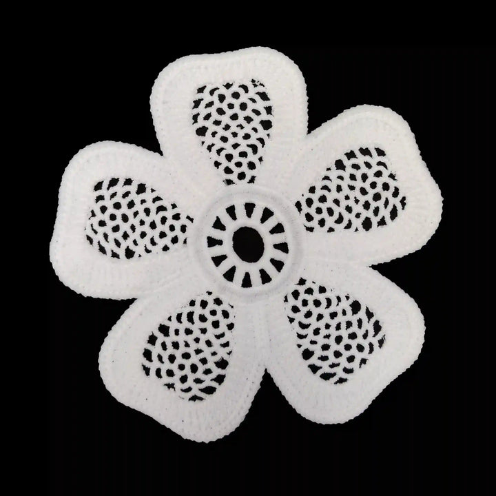 Ani Accessories shimmering petals floral crochet cotton sew patch for dresses kurtis saree DIY applique