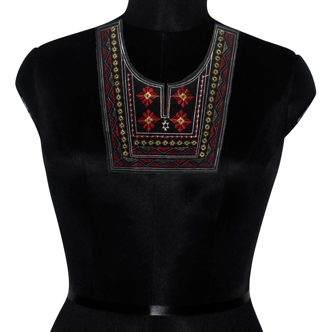 Ani Accessories stylish regal mosaic embroidered neckline patch for kurti dresses with artistic detailing for ethnic wear luxe