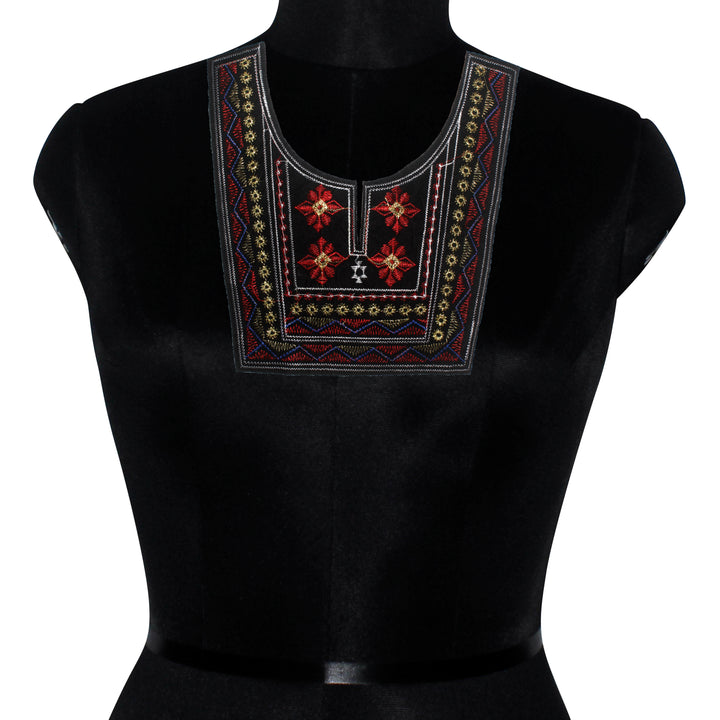 Ani Accessories stylish regal mosaic embroidered neckline patch for kurti dresses with artistic detailing for ethnic wear luxe