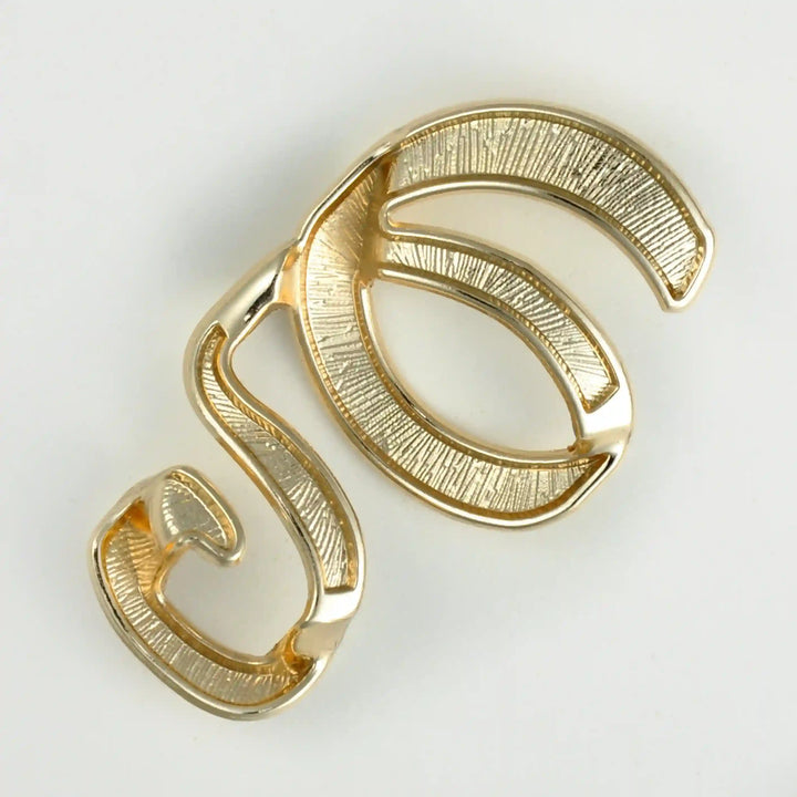 Ani Accessories texture Spiral Loop Gold Buckle zooming backside image of the buckle in the white background.