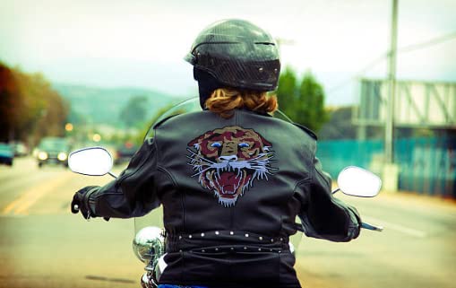 Ani Accessories tiger sew patch showing backside for jackets shirts denim jeans bags and DIY garments with animal design