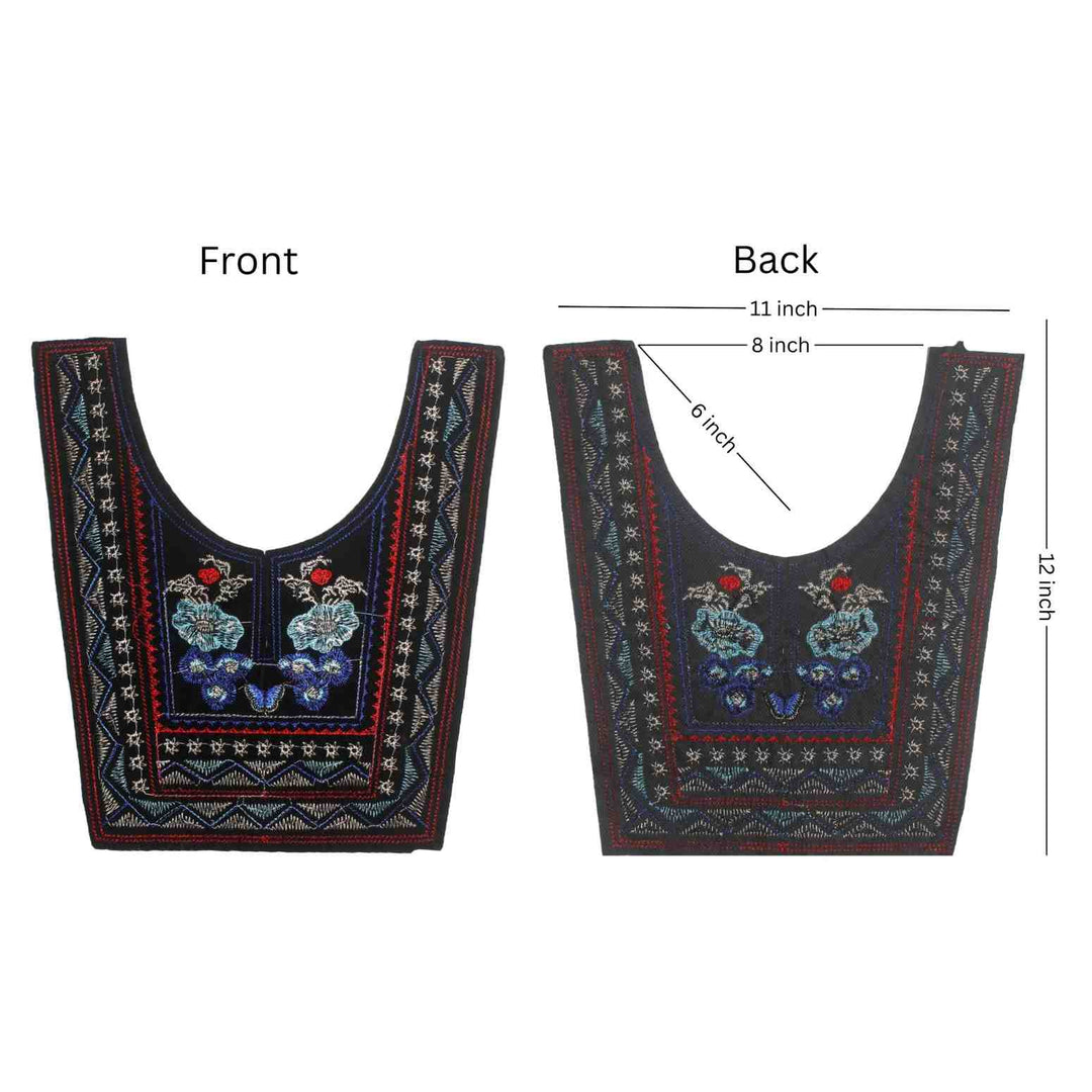 Ani Accessories vibrant green designer neckline patch front and back with detailed embroidery for festive ethnic women fashion wear elegant!