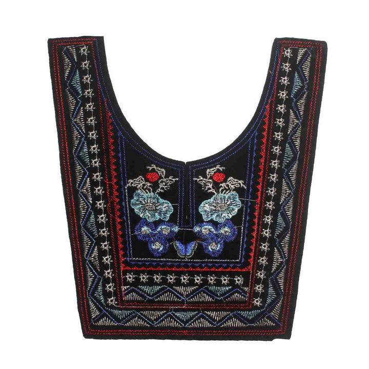 Ani Accessories vibrant green embroidered neckline patch for kurtis and dresses with elegant floral work for ethnic wear chic