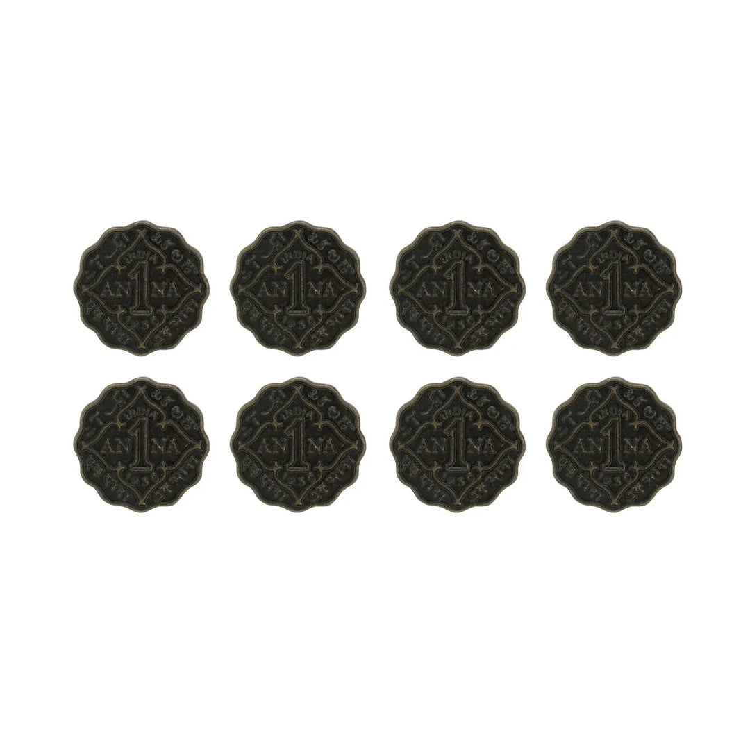 1 Anna Metal Coin Buttons | 17mm(27L) & 22mm(34L)