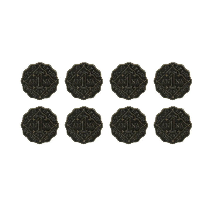 1 Anna Metal Coin Buttons | 17mm(27L) & 22mm(34L)