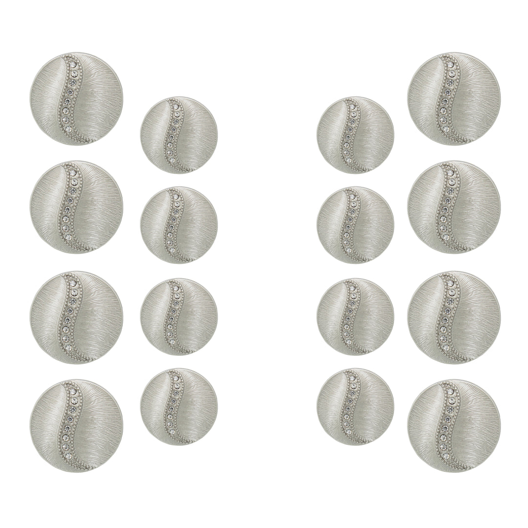 Decorative Metal Buttons with Rhinestone Accents