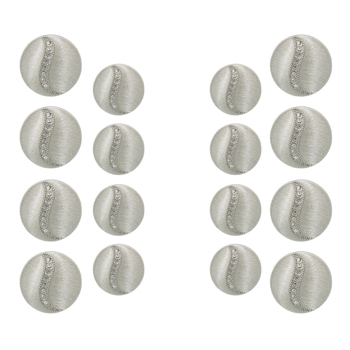 Decorative Metal Buttons with Rhinestone Accents