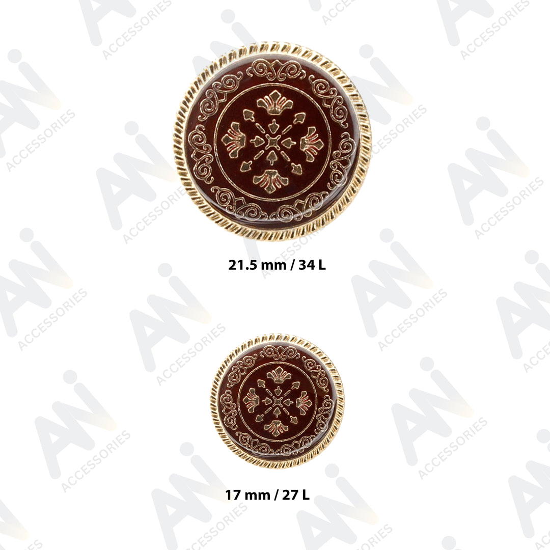 Ornate Metal Buttons with Floral Motif