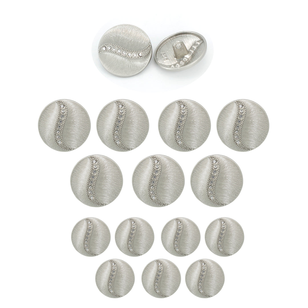 Decorative Metal Buttons with Rhinestone Accents