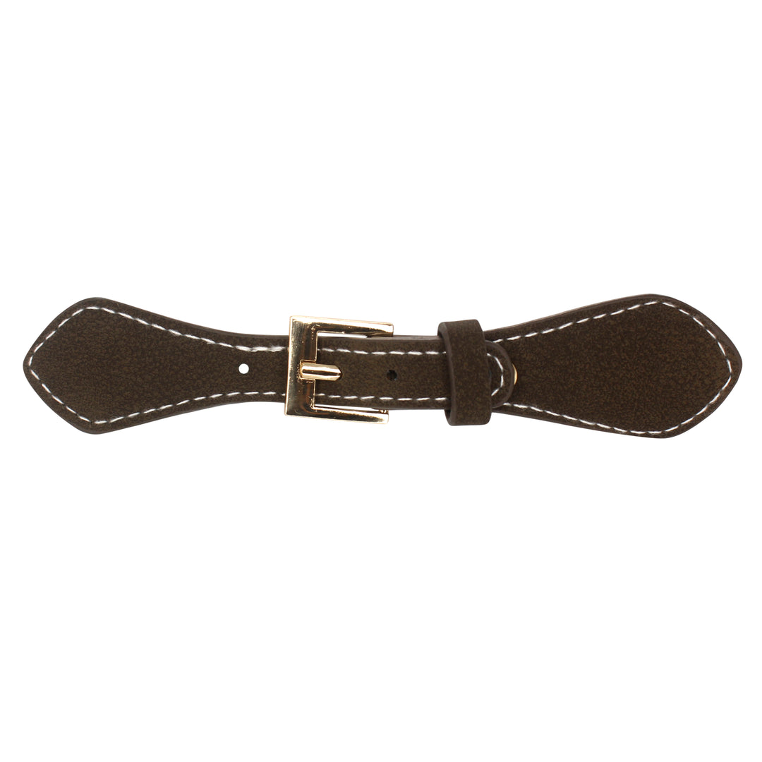 Contrast Stich Pu Prong Belt Buckle