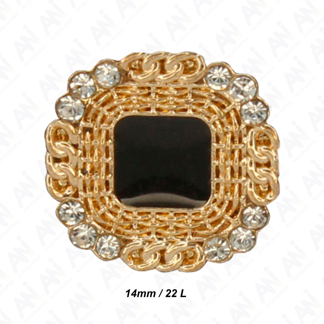 Rhinestone Diamond Metal Enamel Resin Button