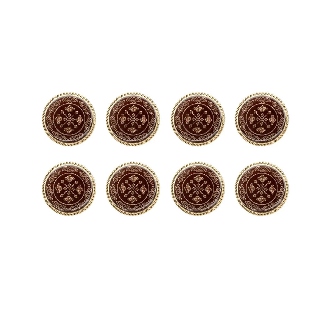 Ornate Metal Buttons with Floral Motif | 17mm(27L) & 21mm(34L)