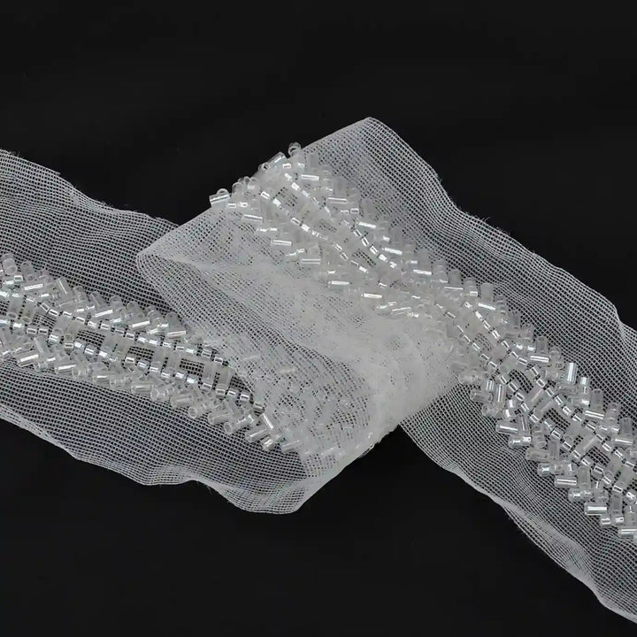 Glass Beaded Lace Trim - Cutdana