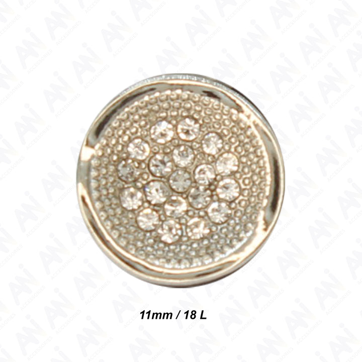 Luxurious Floral Diamond Metal Button