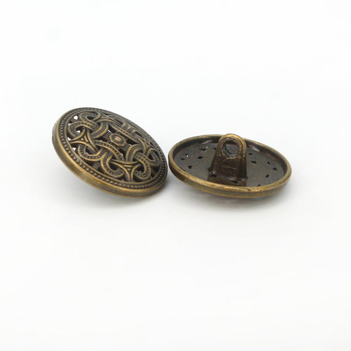 Intricate Viking Shield Design Metal Button Pack of (6 Big + 6 Small)