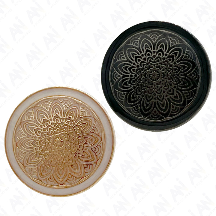 Mandala Metal Button