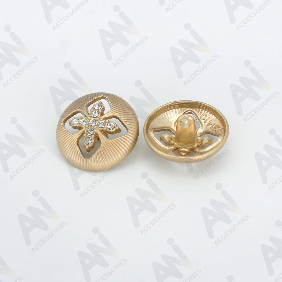 Elegant Crystal Accents  Silver Buttons