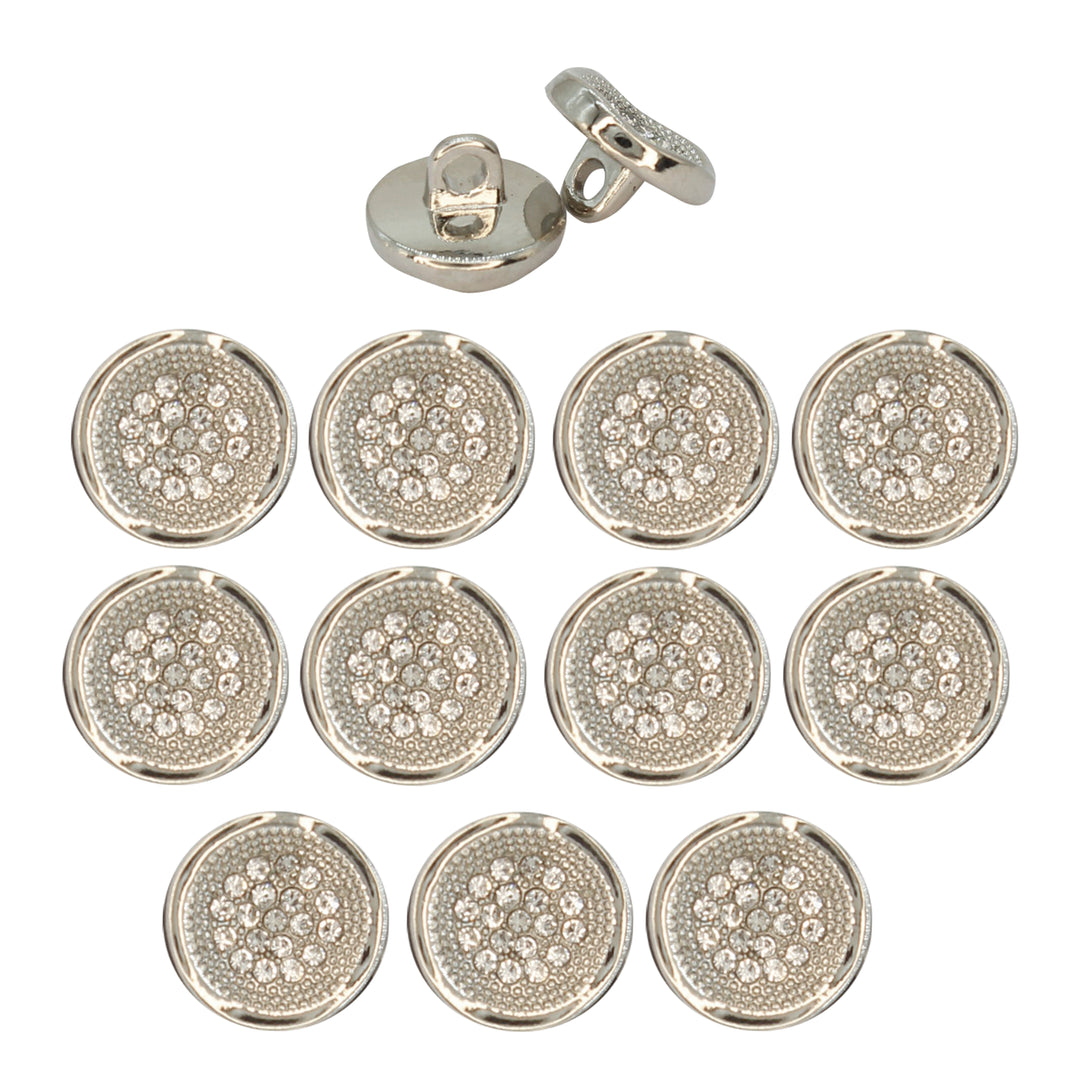 Luxurious Floral Diamond Metal Button