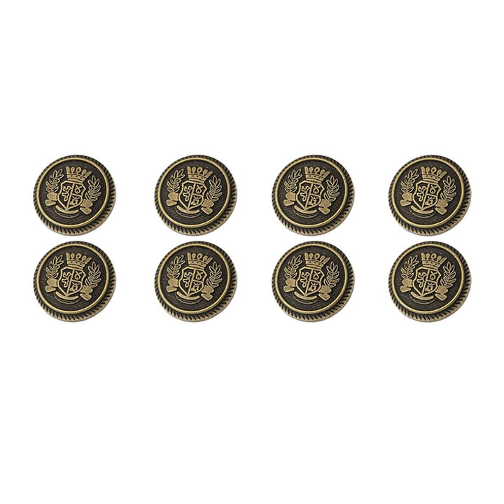 Royal Crest Antique Gold Metal Buttons