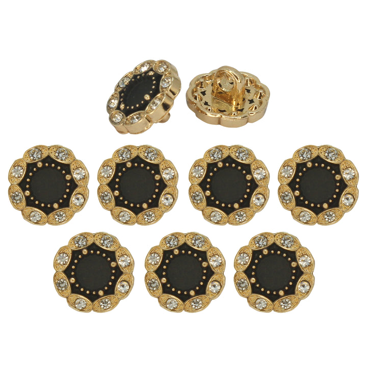 Victorian-Inspired Rhinestone Round Metal Diamond Button