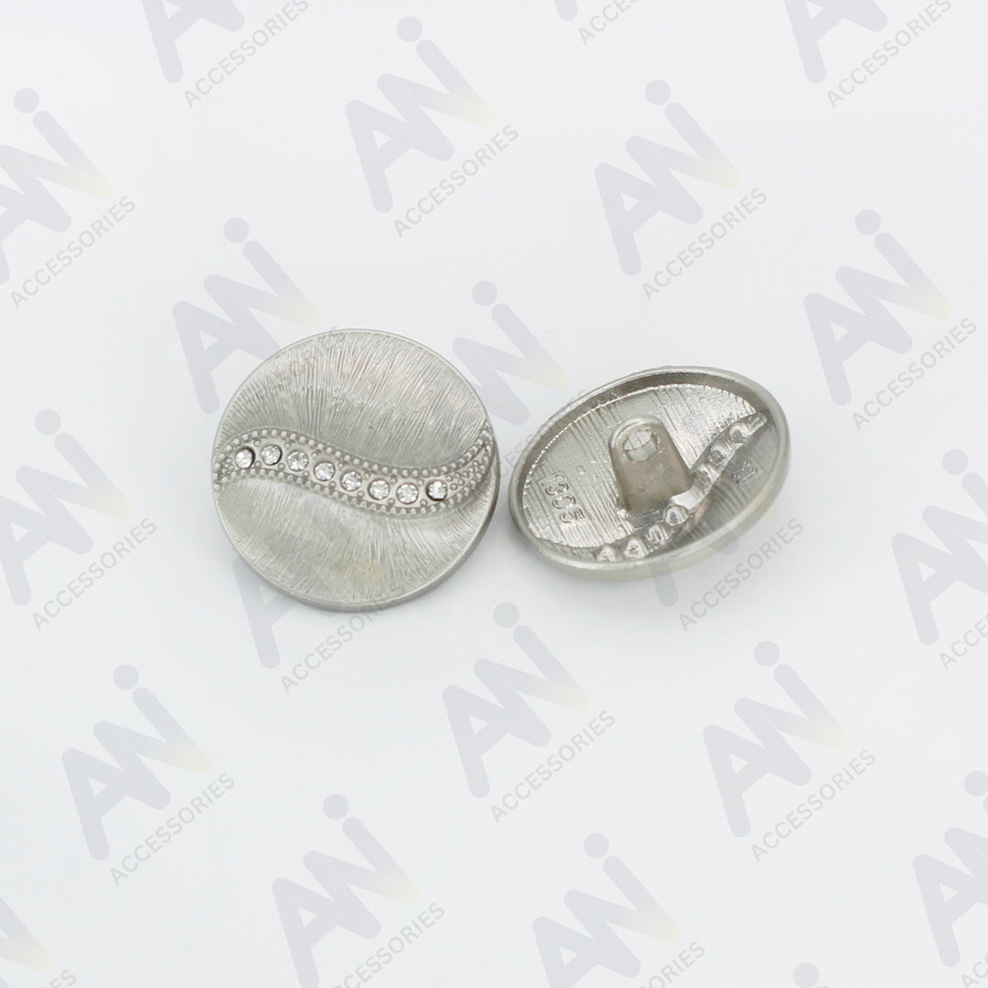 Decorative Metal Buttons with Rhinestone Accents