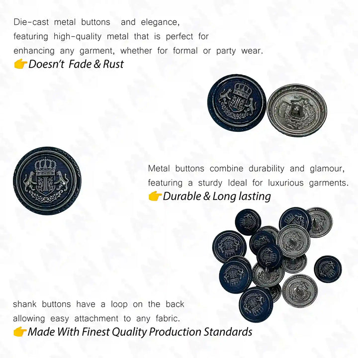 Elegant Anchor Style Metal Buttons