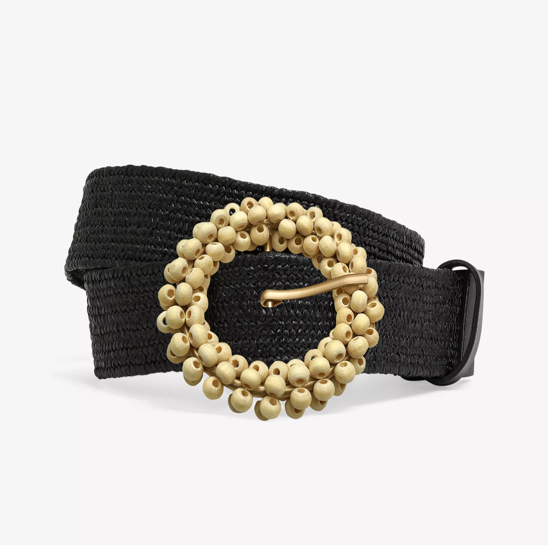 Prong Beaded Circle Buckle for Seasonal Wardrobe Essentials