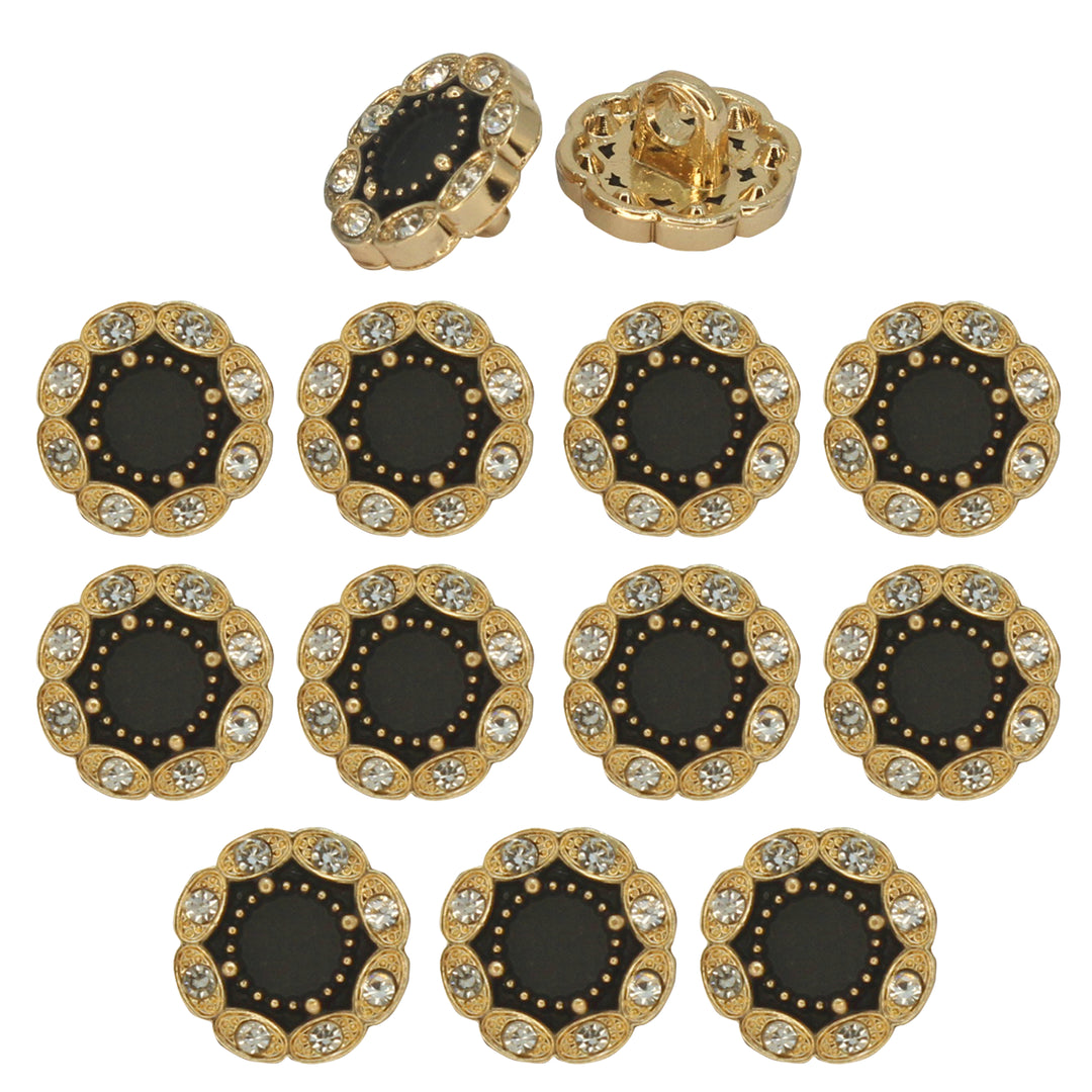 Victorian-Inspired Rhinestone Round Metal Diamond Button