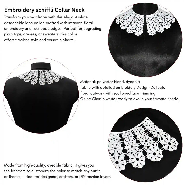 Flowing Floral Lace Neck Collar Big & Small | Small for Kids