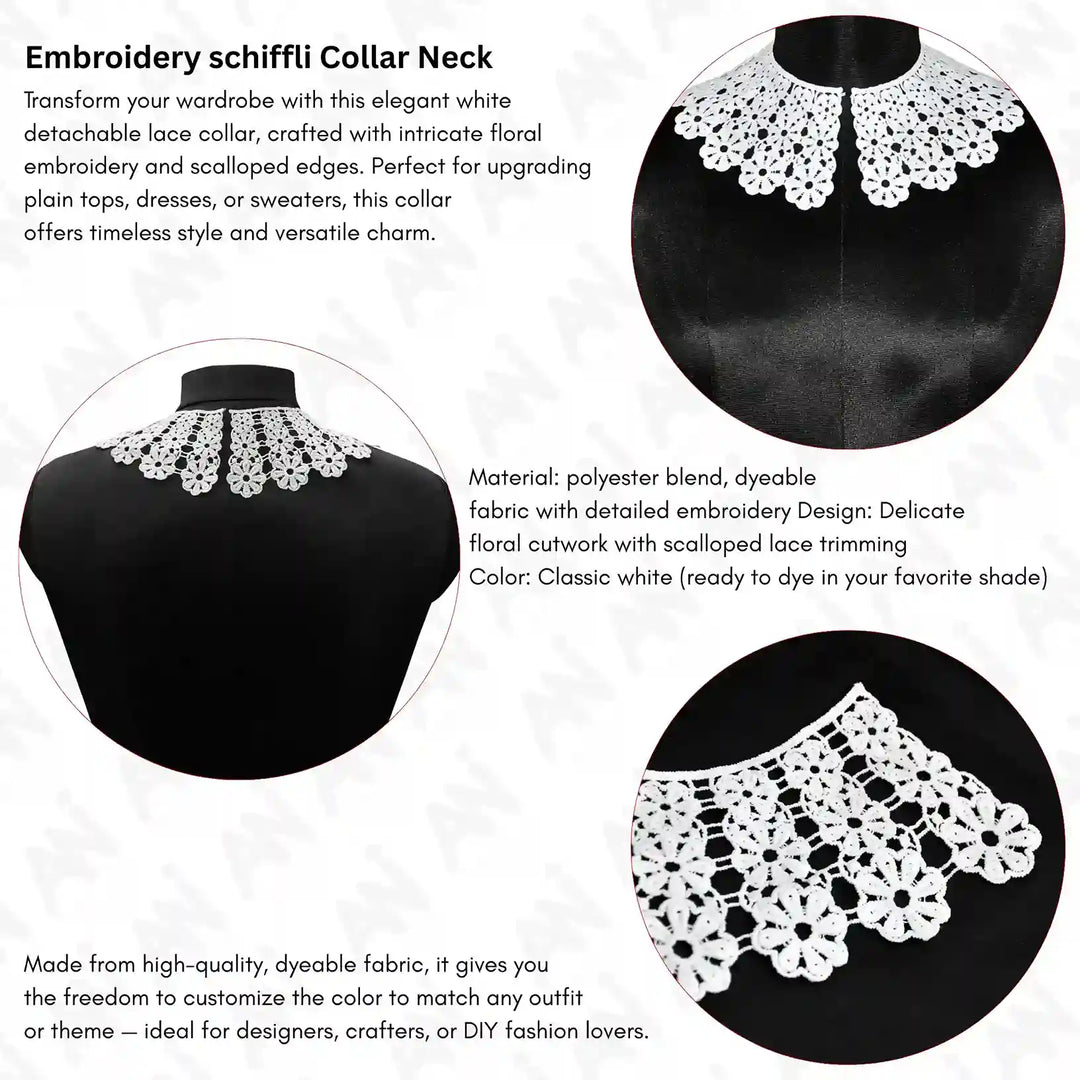 Flowing Floral Lace Neck Collar Big & Small | Small for Kids