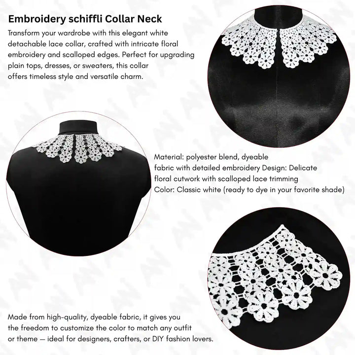 Flowing Floral Lace Neck Collar Big & Small | Small for Kids