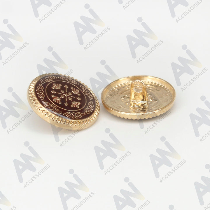 Ornate Metal Buttons with Floral Motif