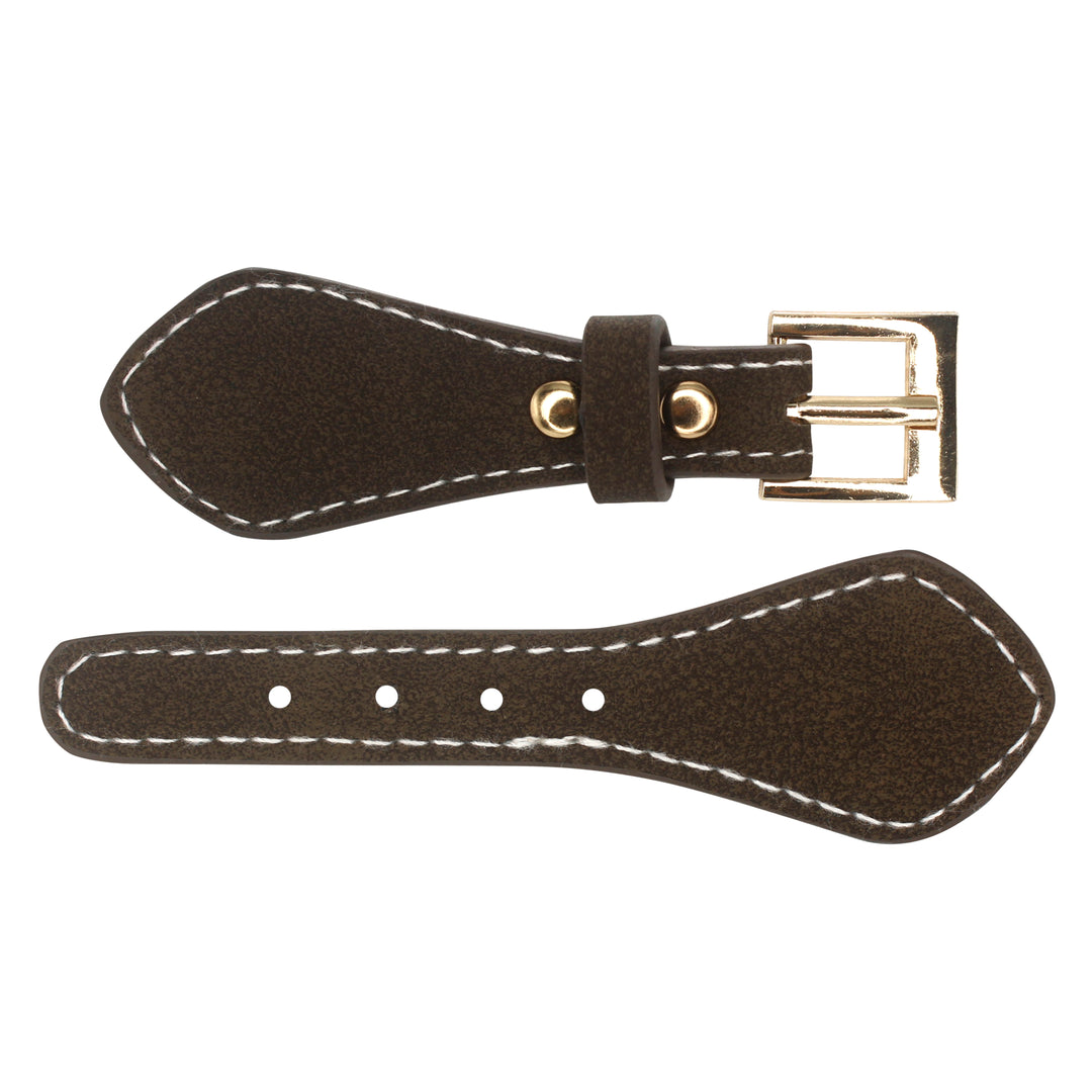 Contrast Stich Pu Prong Belt Buckle