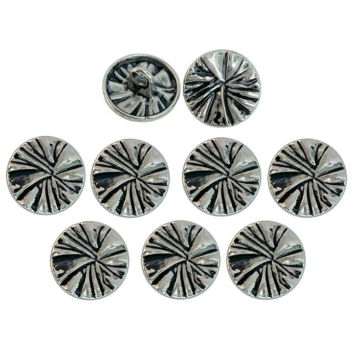 Radiant Ribbed Metal Buttons