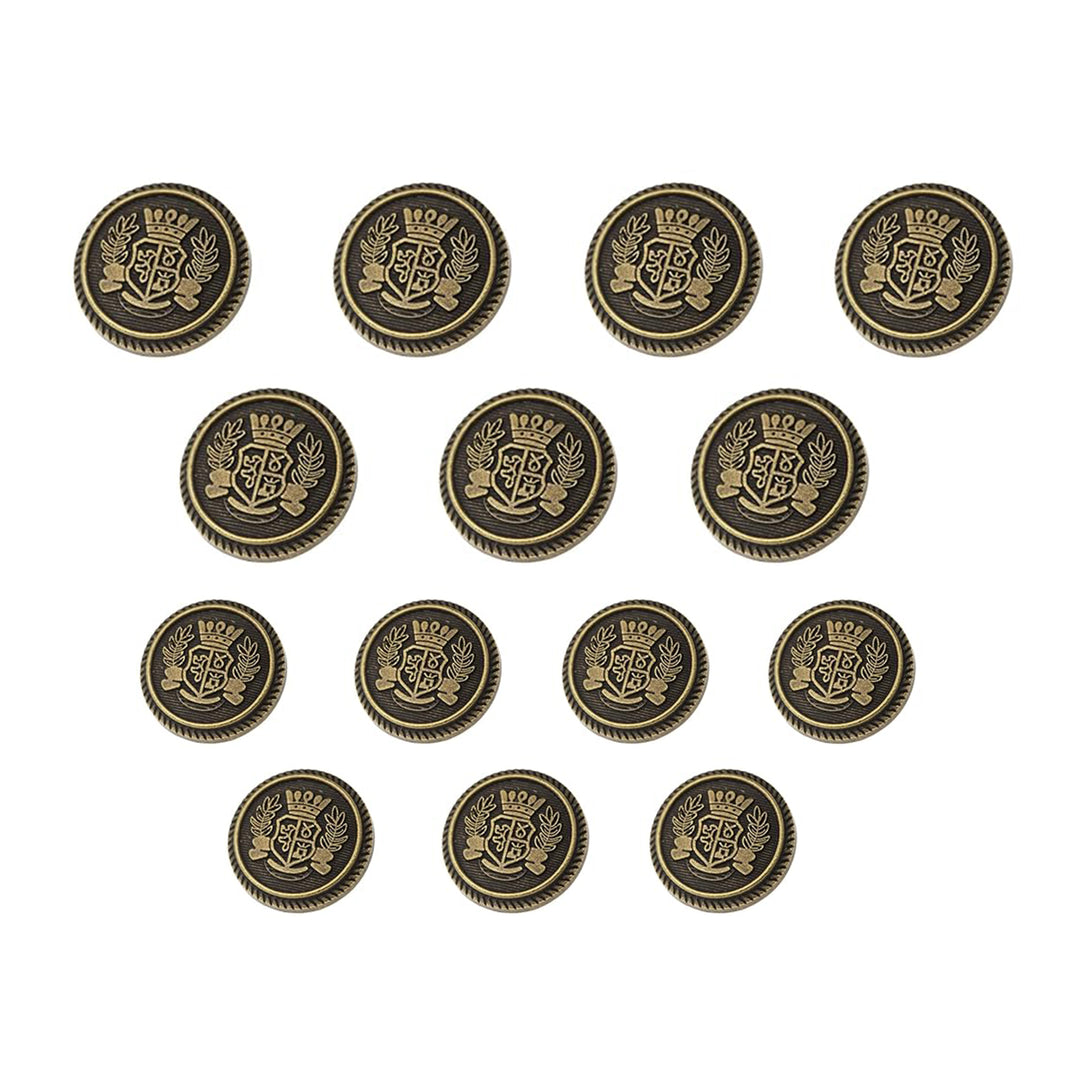 Royal Crest Antique Gold Metal Buttons