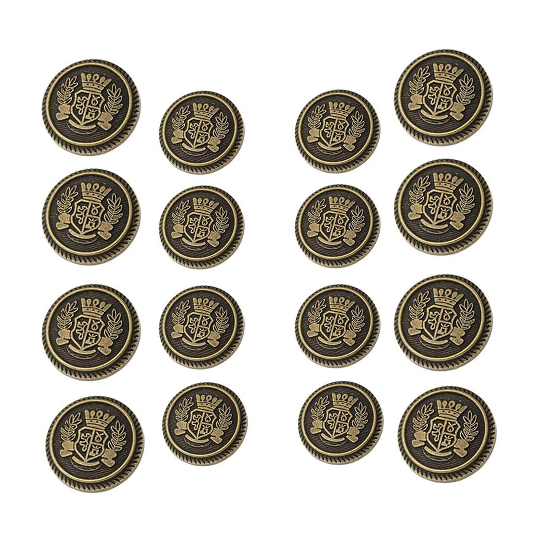 Royal imperial crest Metal button ( Pack of 8 Big + 8 Small)