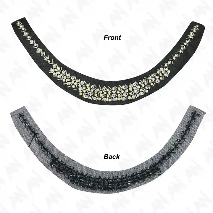 Elegant Round Beaded Neckline
