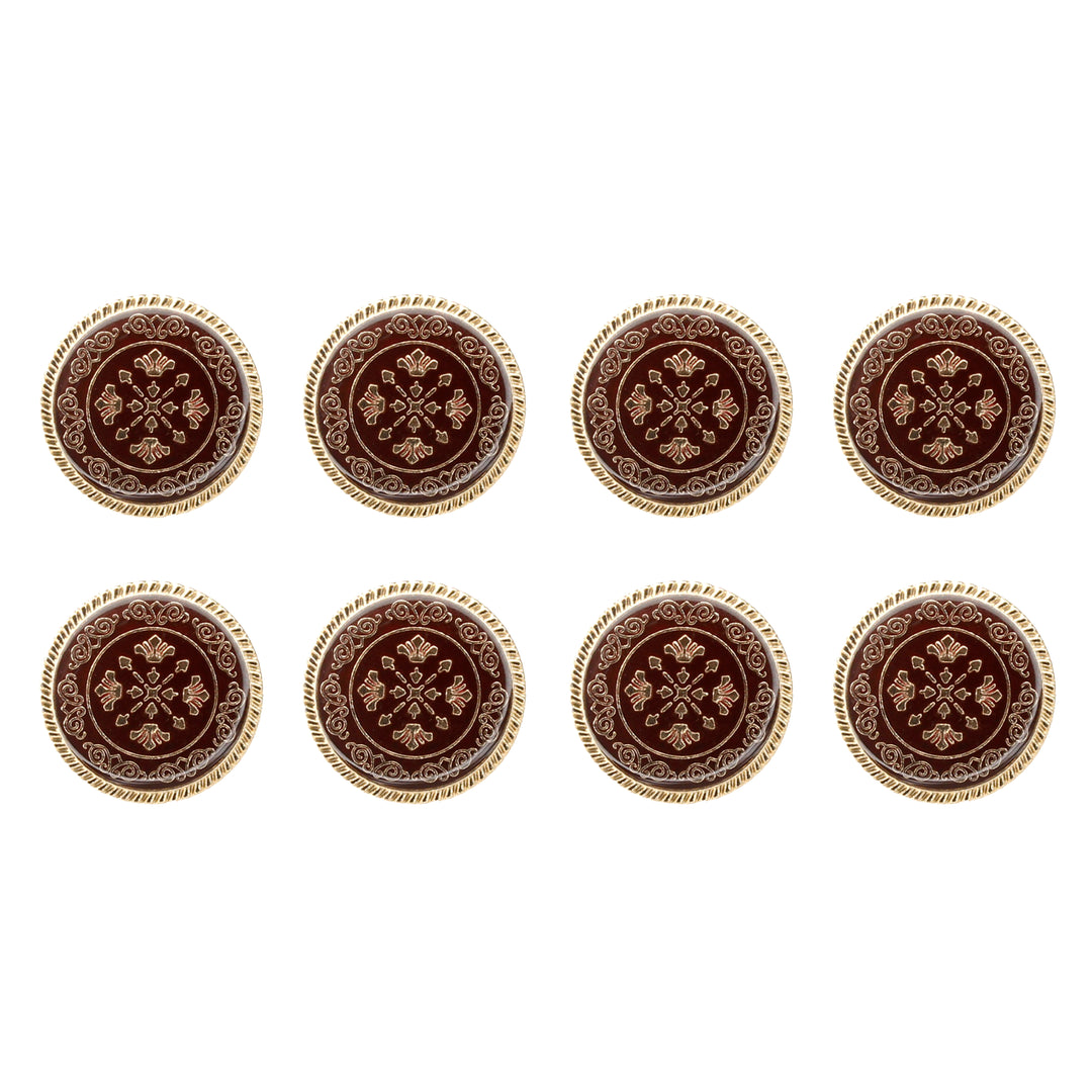 Ornate Metal Buttons with Floral Motif