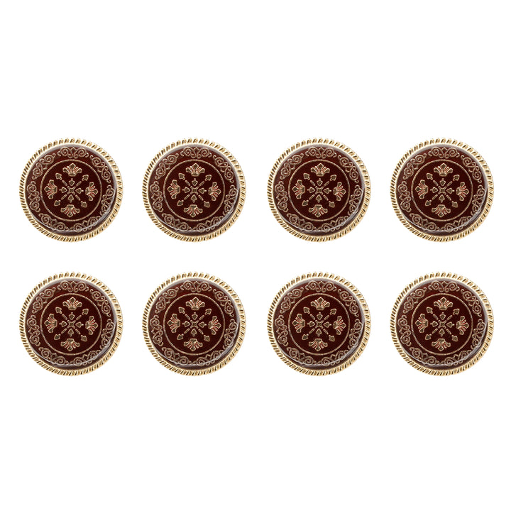 Ornate Metal Buttons with Floral Motif