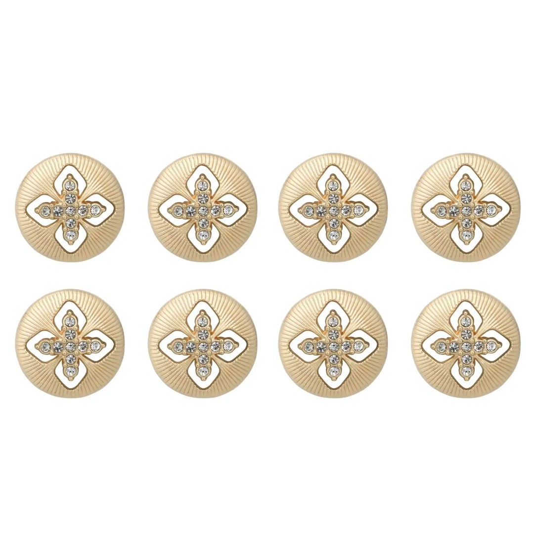 Elegant Crystal Accents  Silver Buttons | 18mm(28L) & 23mm(36L)