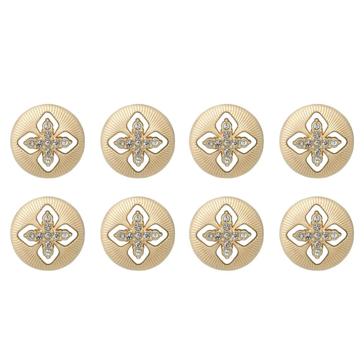 Elegant Crystal Accents  Silver Buttons | 18mm(28L) & 23mm(36L)