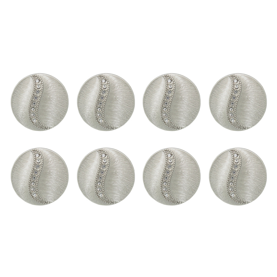 Decorative Metal Buttons with Rhinestone Accents