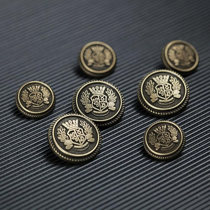 Royal Crest Antique Gold Metal Buttons