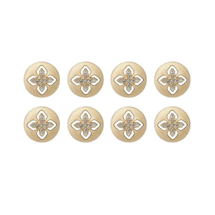Elegant Crystal Accents  Silver Buttons | 18mm(28L) & 23mm(36L)