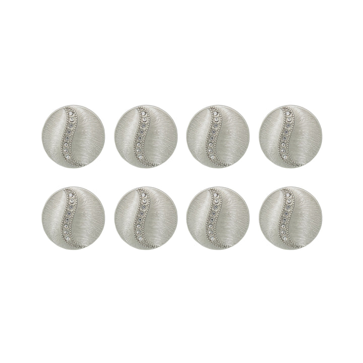 Decorative Metal Buttons with Rhinestone Accents