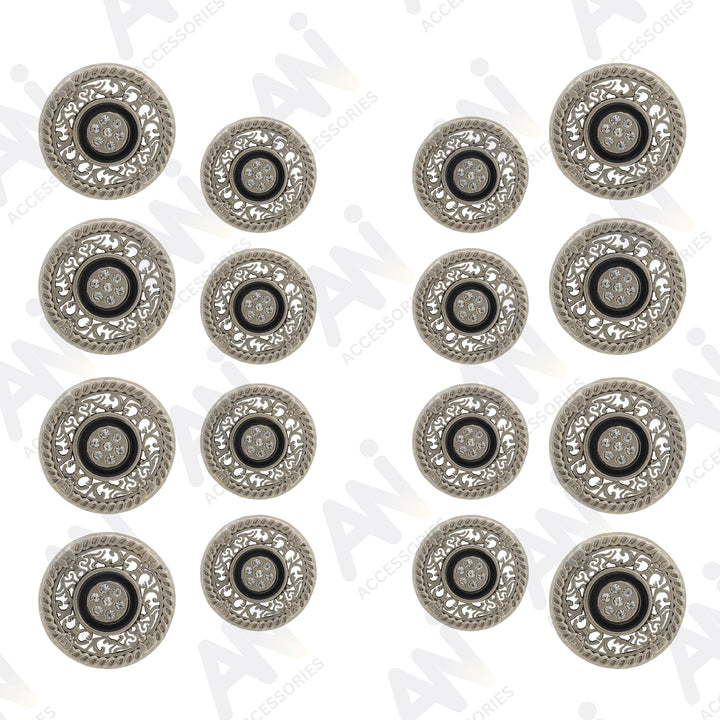 Decorative Gold Buttons for Garments and Accessories