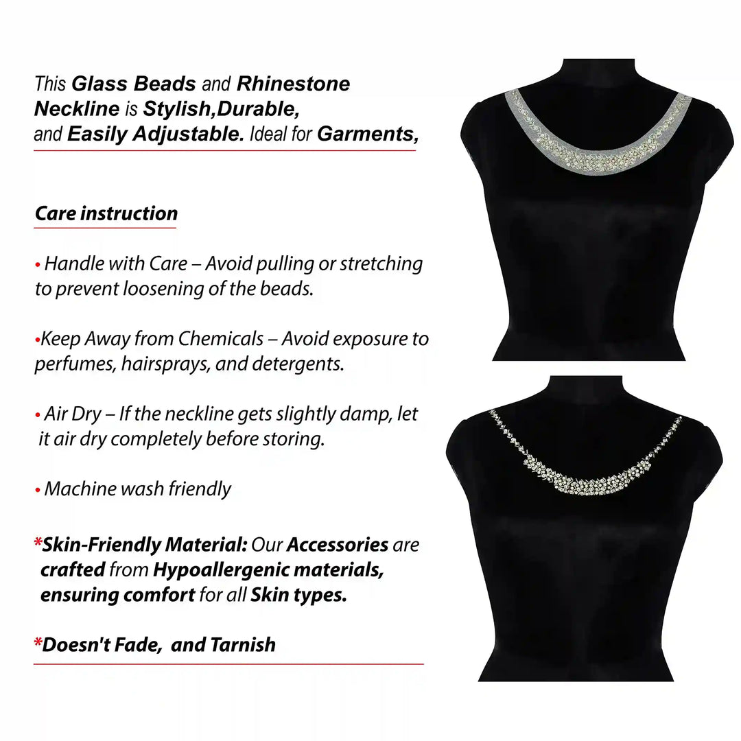 Elegant Round Beaded Neckline
