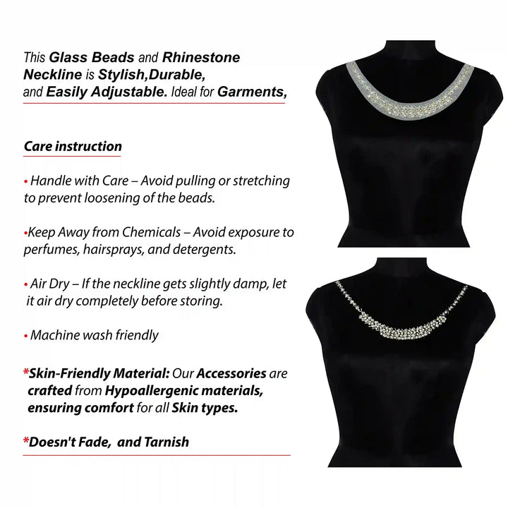 Elegant Round Beaded Neckline