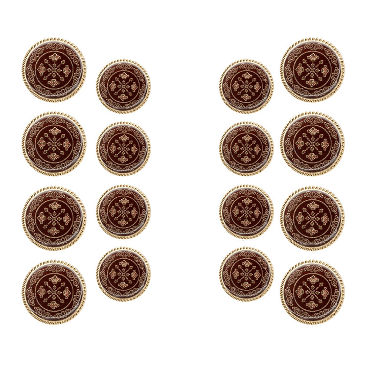 Ornate Metal Buttons with Floral Motif