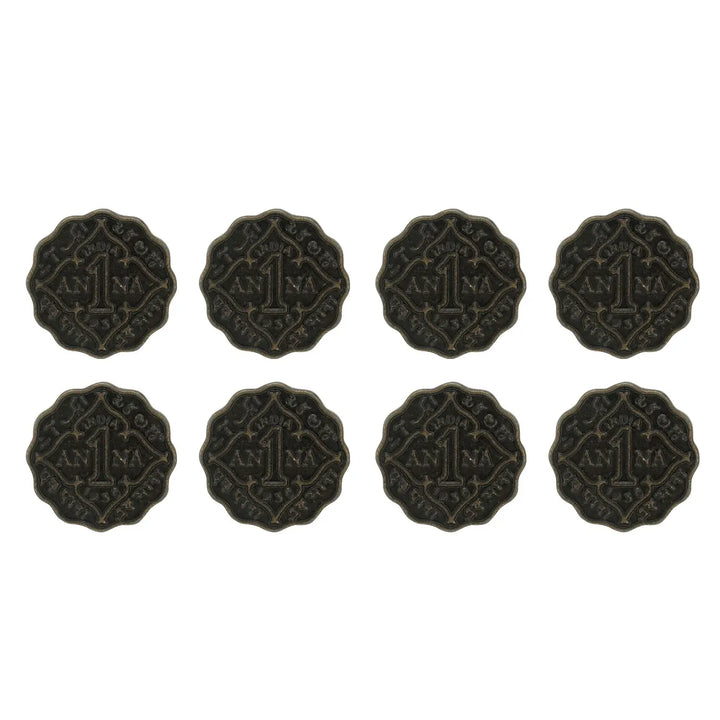 1 Anna Metal Coin Buttons | 17mm(27L) & 22mm(34L)